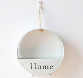 Металлическая декоративная полка подставка Home Белая