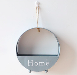 Металлическая декоративная полка подставка Home Серая (небольшой брак)