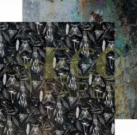 Лист двусторонней бумаги Ночные шорохи из коллекции "Лесная ведьма", 30,5х30,5 см, 300г/м2, от EcoPaper