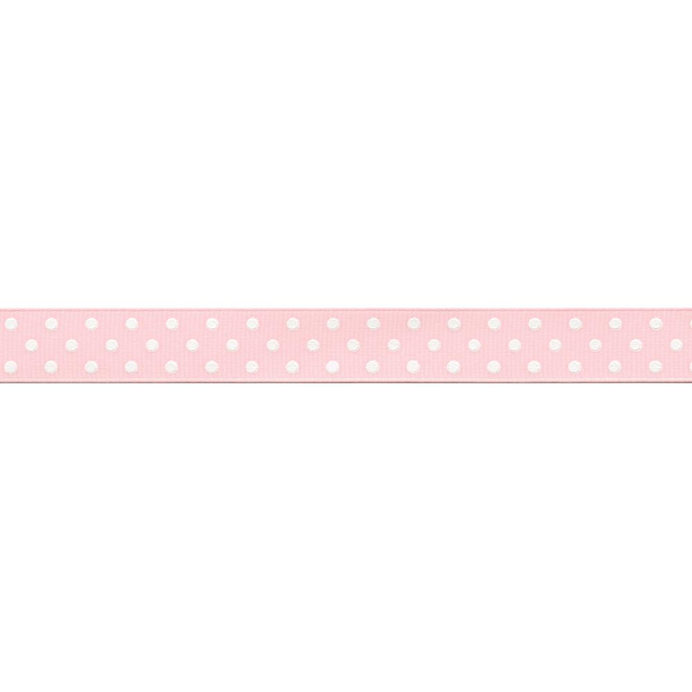 Лента May Arts Polka Dot Pink, Ширина 1,5 см, 1 ярд