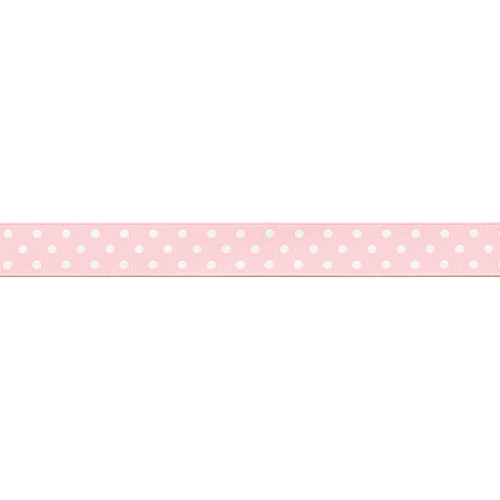 Лента May Arts Polka Dot Pink, Ширина 1,5 см, 1 ярд