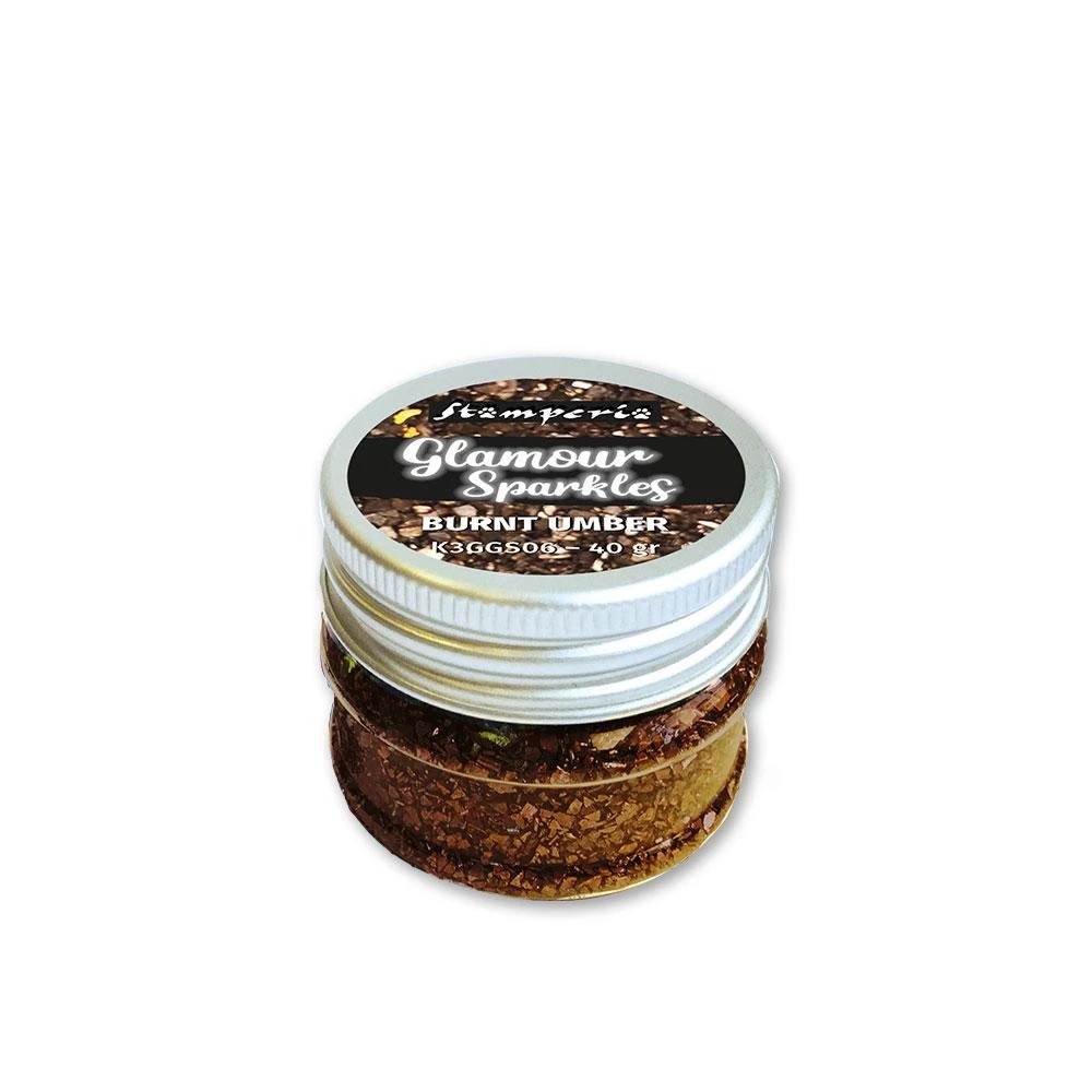 Топпинг "Glamour Sparkles" от Stamperia, 40 гр, "жжённый" тёмно-коричнвый, K3GGS06