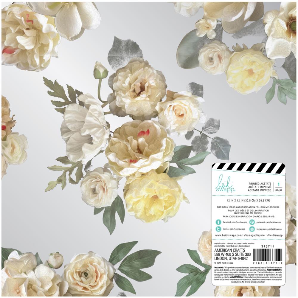 Лист ацетата Heidi Swapp Magnolia Jane Acetate Floral, 30,5х30,5 см