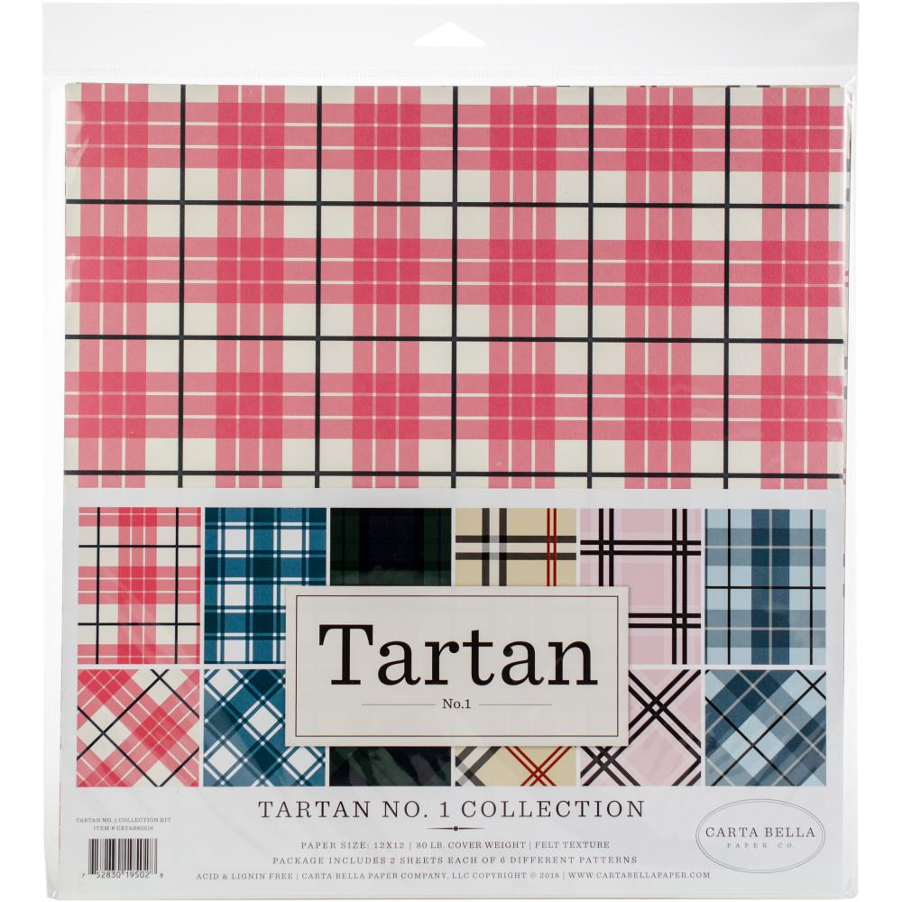 Набор бумаги Tartan No. 1 от Carta Bella с текстурой войлока, 12 листов 30,5х30,5 см