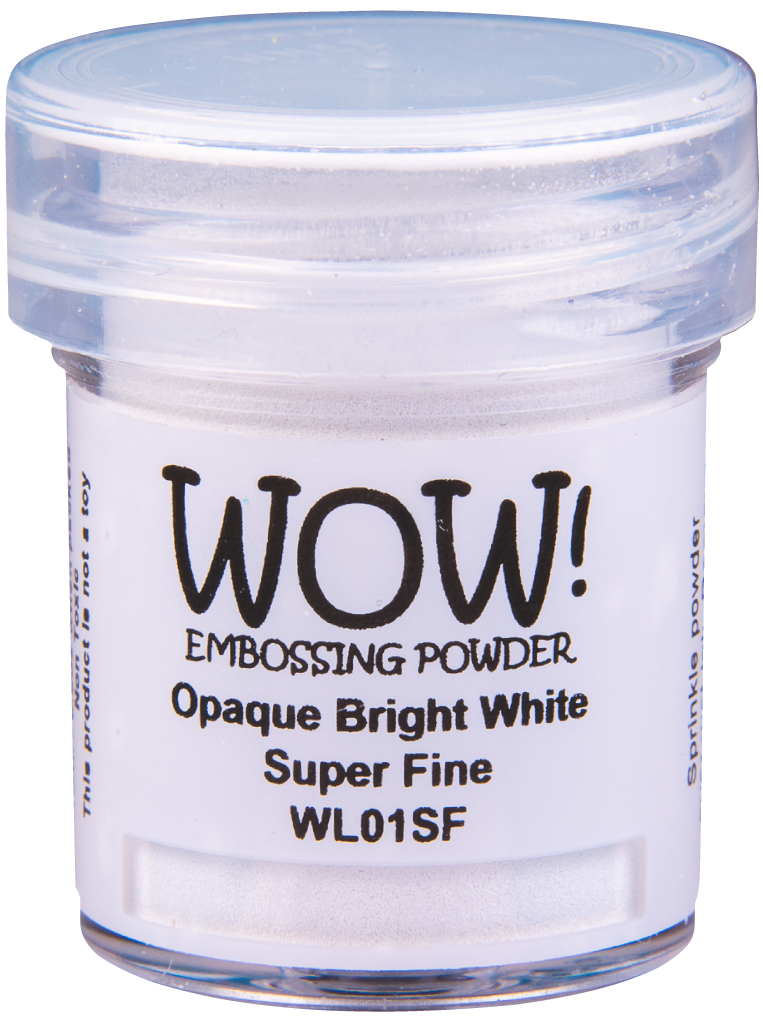 Непрозрачная пудра для эмобссинга "Opaque Bright White - Super Fine" от WOW!,  ярко-белый, размер мелкий