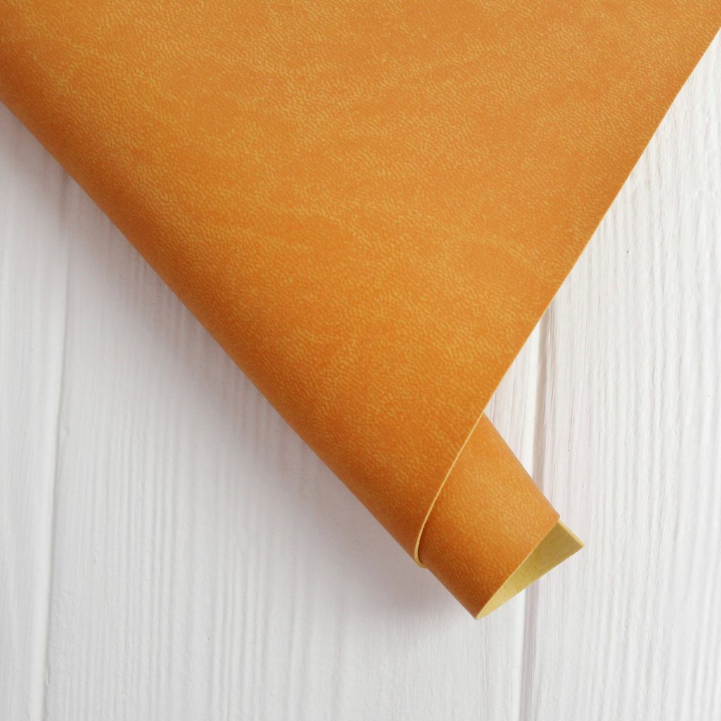Отрез переплётного кожзама матовый Жёлто-оранжевый, 33 х 70 см