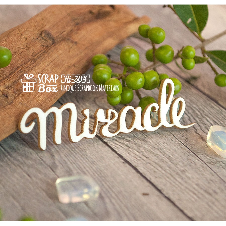 Чипборд надпись "Miracle" Hi-304 от ScrapBox