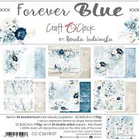 1/4 набора двусторонней бумаги FOREVER BLUE, 6 листов, 20,3x20,3cm, 190 гр./кв.м, от Craft O'Clock