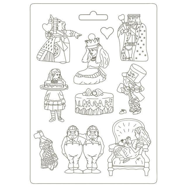 Бронь. Товар в пути! Молд Alice King А4 к коллекции "Alice" от Stamperia, K3PTA4506