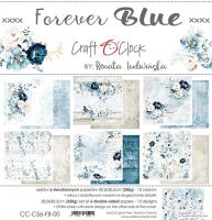 Набор двусторонней бумаги FOREVER BLUE 30,5x30,5cm, 250 гр/кв.м, 6 л.+ бонус, от Craft O'Clock