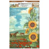 Набор рисовой бумаги SUNFLOWER ART 6 листов, А4, от Stamperia, DFSA4XSF