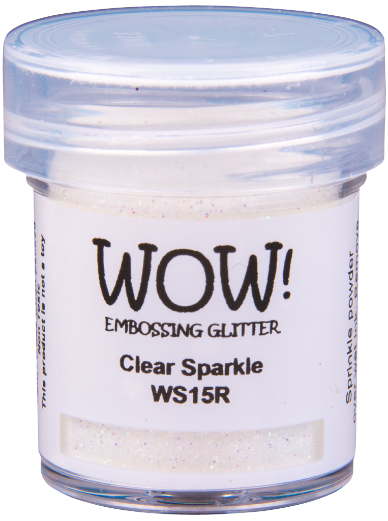 Пудра для эмбоссинга с глиттером "Embossing Glitters Clear Sparkle - Regular" от WOW!, прозрачный блестящий, размер обычный