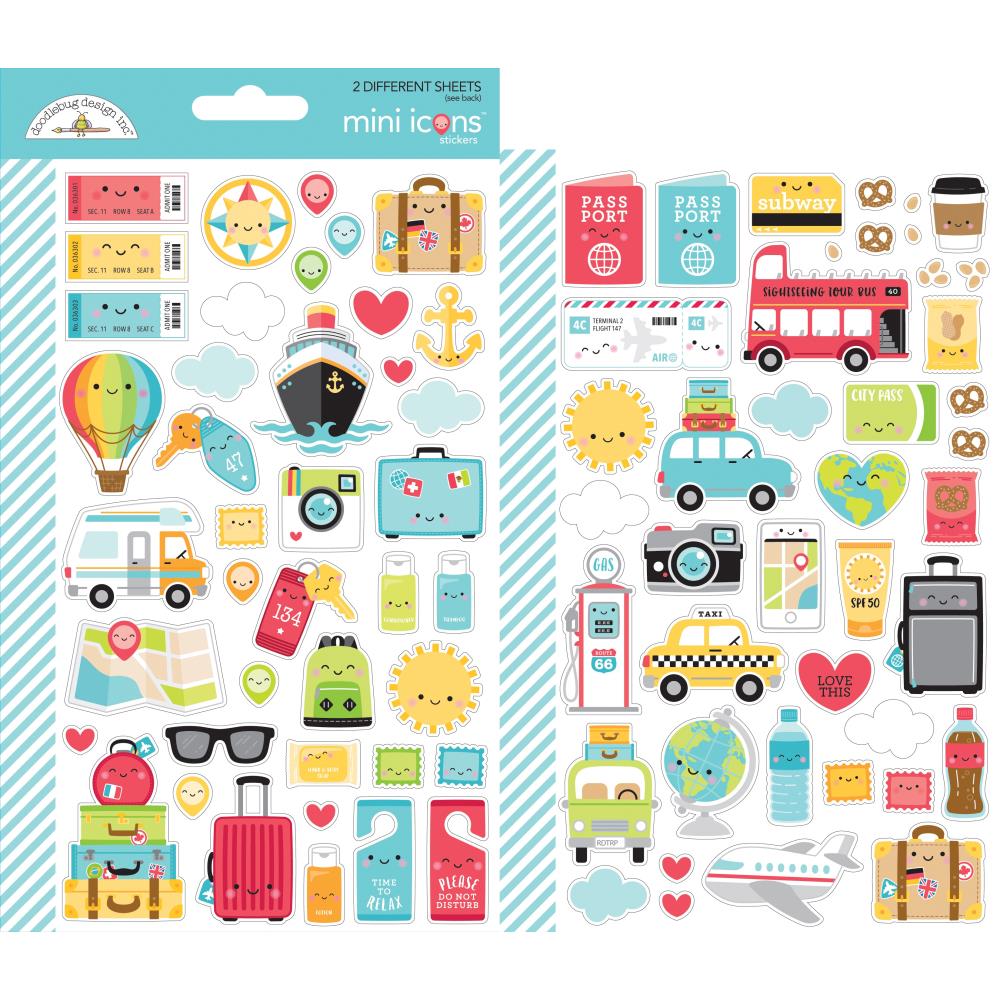 Набор наклеек I Heart Travel Icons Doodlebug (2 листа)