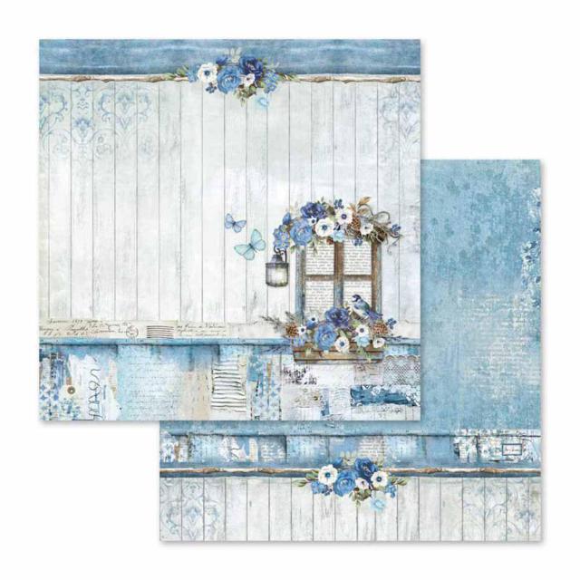 Лист двусторонней бумаги Blue Land window к коллекции Winter Tales, 30,5х30,5 см, от Stamperia, SBB561