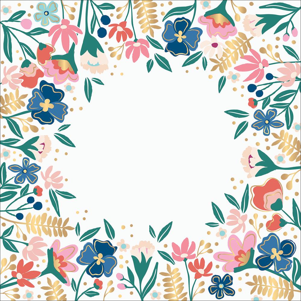 Лист ацетата Paige Evans Pick Me Up Acetate Floral W/Gold Foil Рink Paislee, 30,5х30,5 см