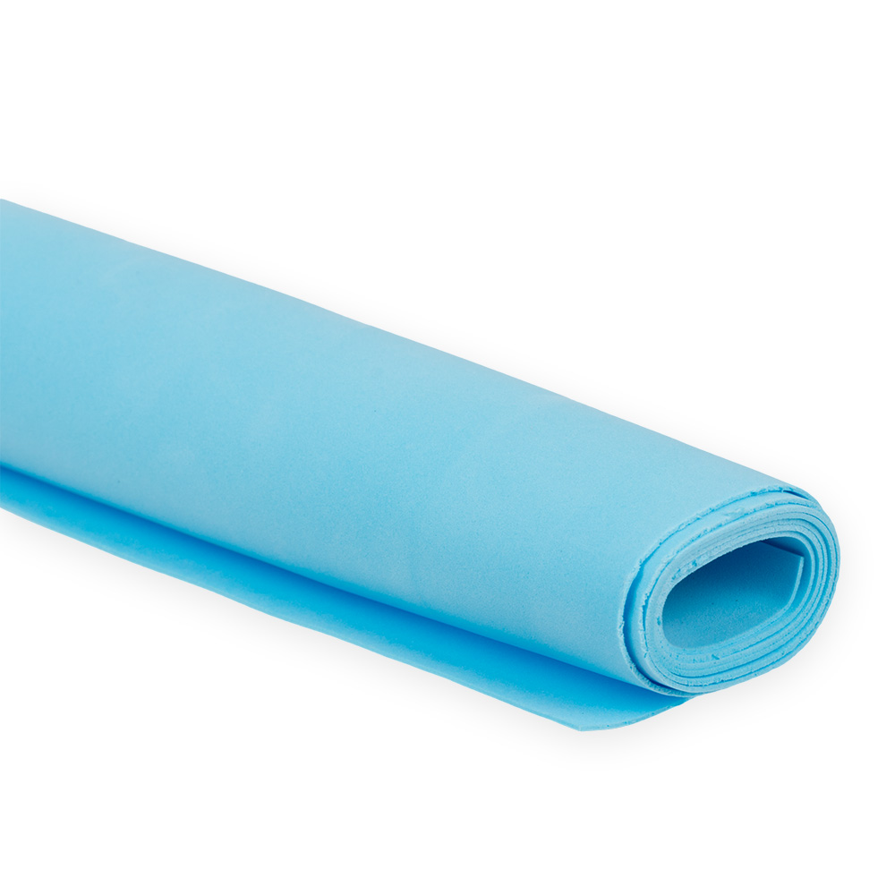 Фоамиран (Пластичная замша) 1 мм 60 x 70 см ± 3 см, цвет 21 Голубой