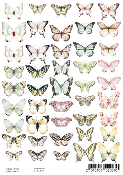 Набор картинок для декорирования Бабочки А4 21х30 см, от Fabrika Decoru