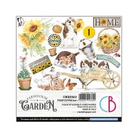 1/3 набора бумаги с элементами для вырезания Farmhouse Garden от Ciao Bella, 15х15 см, 8 листов, 190 г/м
