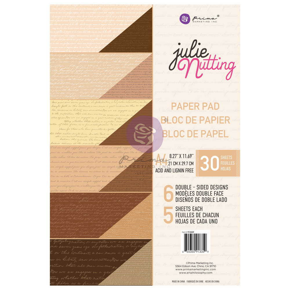 1/5 Набора бумаги Julie Nutting Skin Tones формат А4 - 6 листов, от Prima Marketing