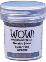 Металлизированная пудра для эмбоссинга "Silver - Super Fine" от WOW!,  серебро, размер мелкий