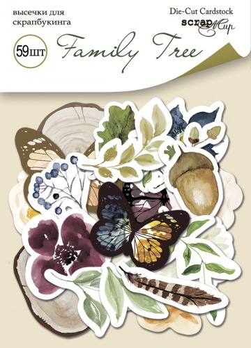 Набор высечек для скрапбукинга 59шт от Scrapmir Family Tree Плотность 250г/м (SM5600014)