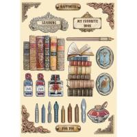 Цветная деревянная вырубка к коллекции VINTAGE LIBRARY от Stamperia, A5, KLSP137
