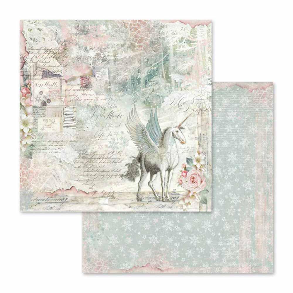 Лист двусторонней бумаги Unicorn fantasy, 30,5х30,5 см, от Stamperia, SBB558