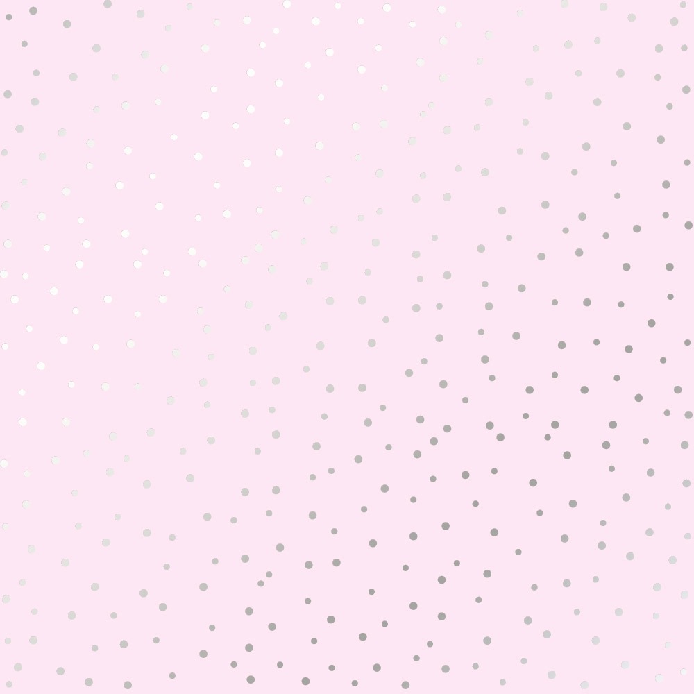 Лист односторонней бумаги с фольгированием Silver Drops Light Pink от Фабрика Декору, 30,5 х 30,5 см