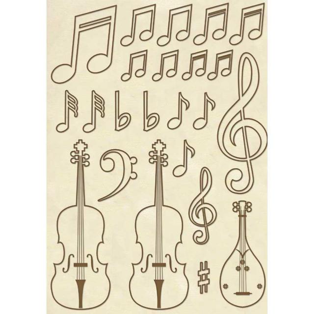 Деревянная вырубка к коллекции Music от Stamperia, A5, KLSP048