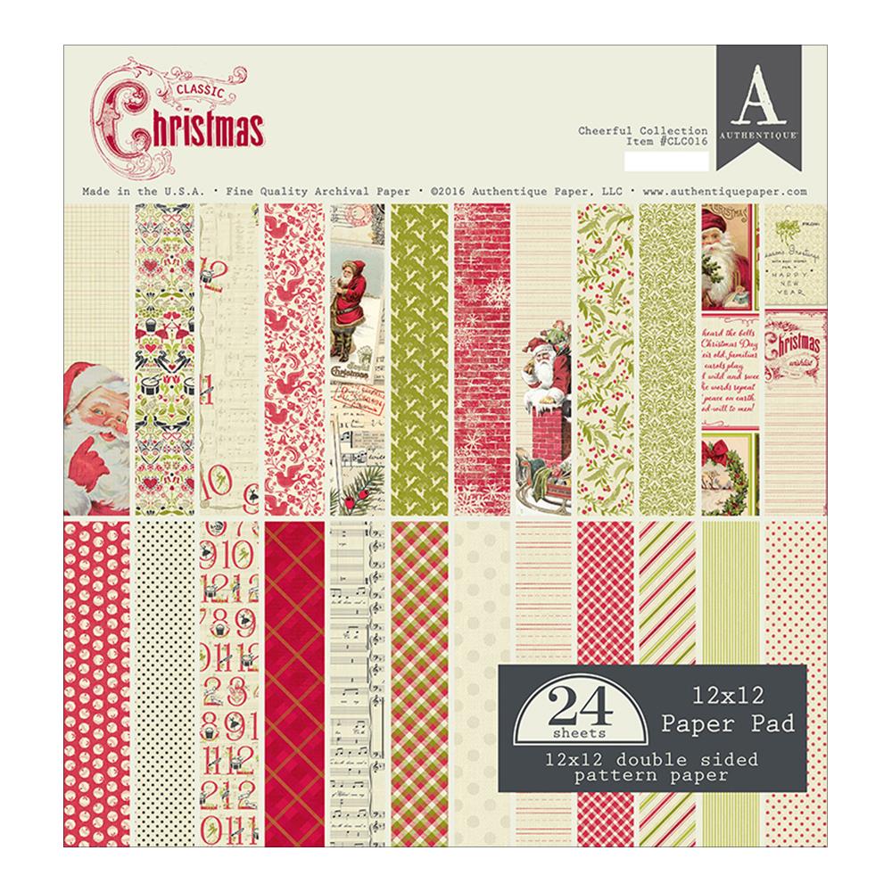 Набор бумаги Classic Christmas от  Authentique 30,5х30,5 см, 24 двусторонних листа