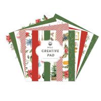 Набор фонов и листов для вырезания Cosy Winter - Red and Green Creative Pad от P13, 30х30, 12 листов, 240 г/м + 2 бонуса