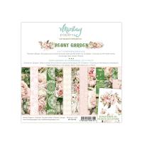 Набор двусторонней бумаги Peony Garden 15,2х15,2см, 24 листа (6 дизайнов х 4), 240 г/м от Mintay paper
