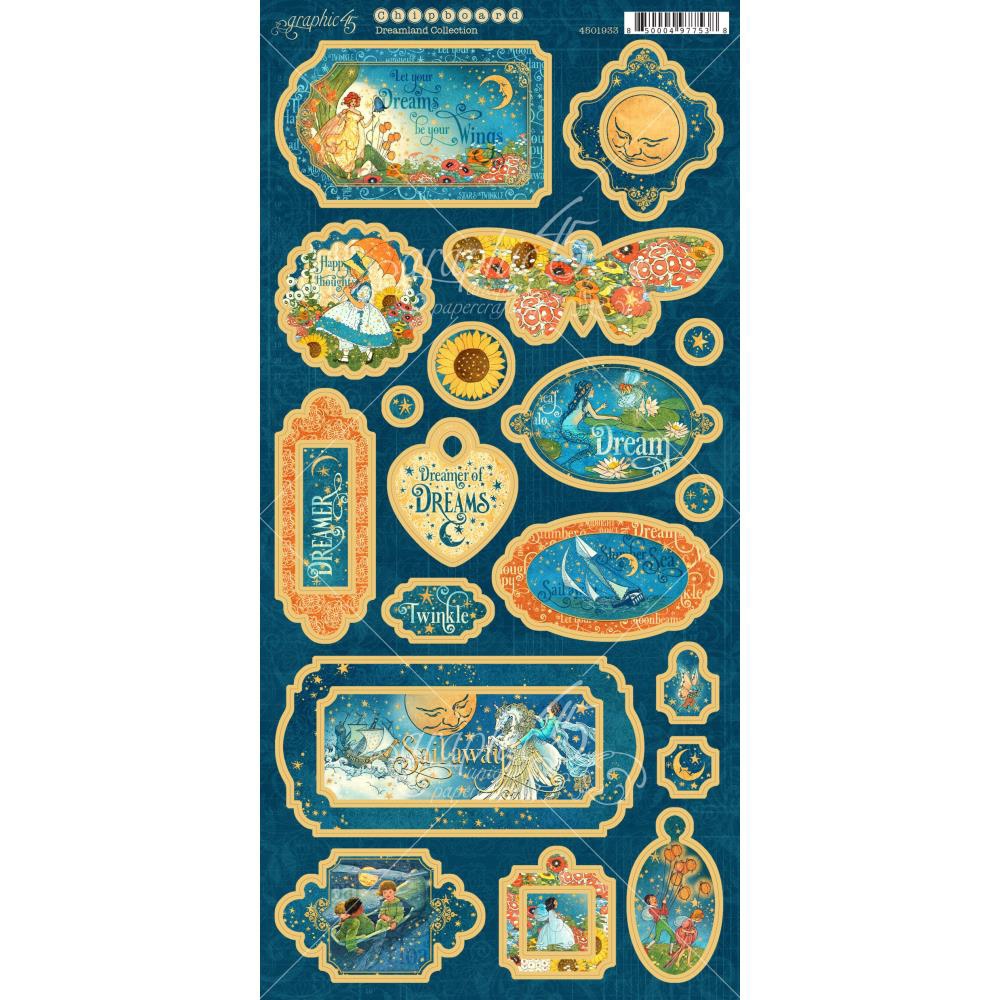 Набор чипборда из коллекции "Dreamland" от Graphic 45, 15х30 см