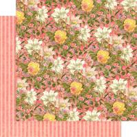 Лист двусторонней бумаги "Pink Lilies" из коллекции "Floral Shoppe" от Graphic 45, 30х30 см