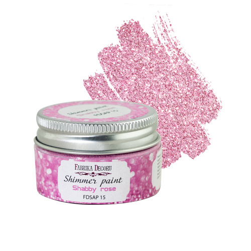 Краска с глиттером "Shimmer paint", цвет Розовый шебби