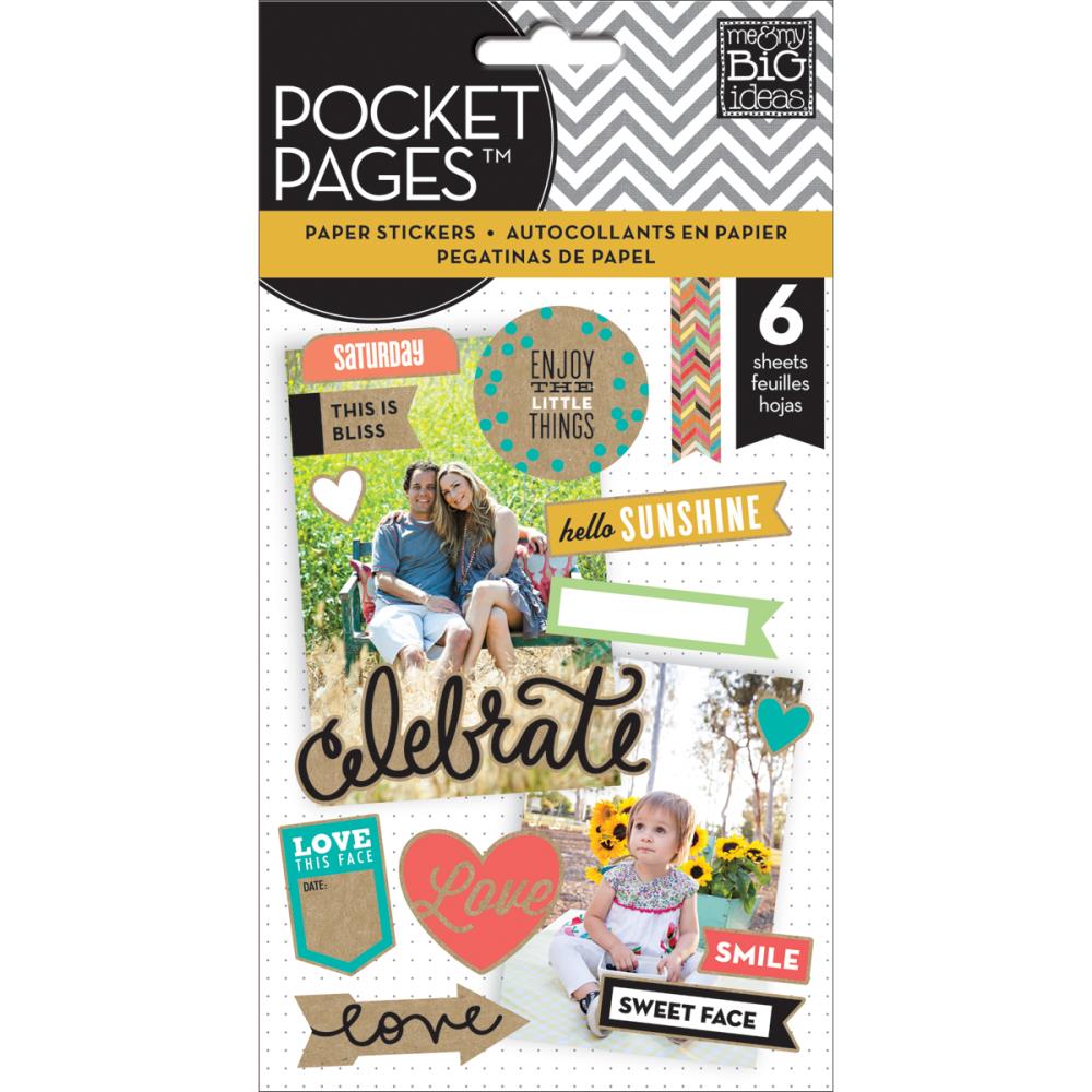 Набор прозрачных наклеек Me & My Big Ideas Pocket Pages Clear Stickers (6 листов)