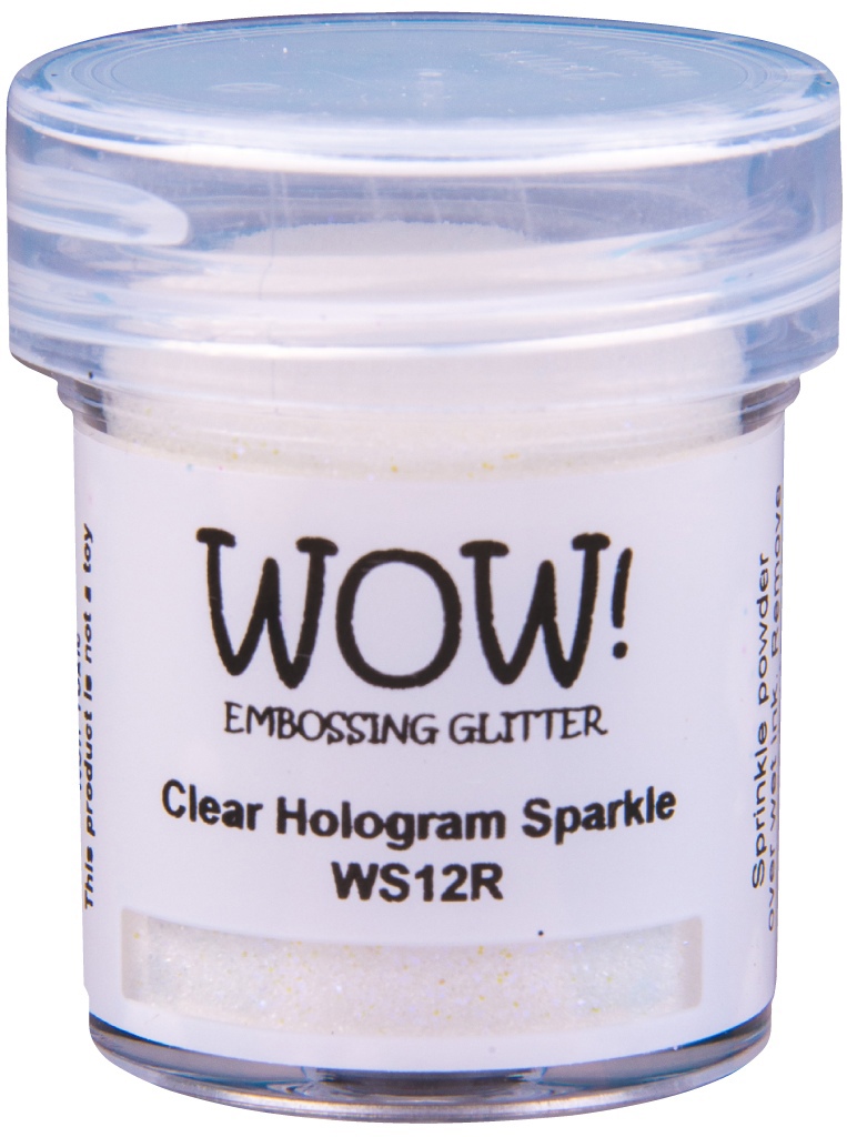 Пудра для эмбоссинга с глиттером  "Clear Hologram Sparkle" от WOW!, размер обычный