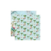 Уценка! Замятие! Лист двусторонней бумаги "Tropical Life" из коллекции "Simple Vintage Coastal", 30,5х30,5см, от Simple Stories