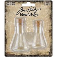 Украшение Стеклянные колбы Small Corked Glass Flasks Laboratory, 2 шт, от Tim Holtz