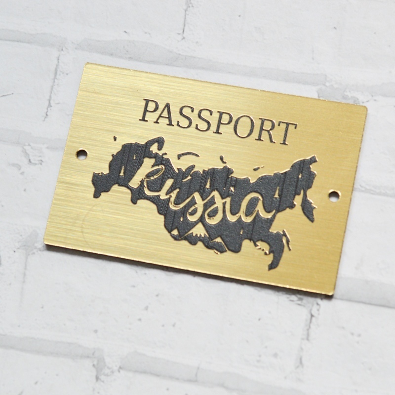 Табличка из пластика "Passport Russia" Золото