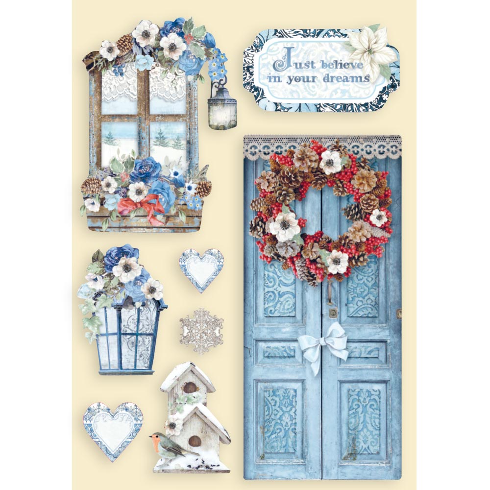 Цветная деревянная вырубка к коллекции Winter Tales porta e finestra от Stamperia, A5, KLSP103