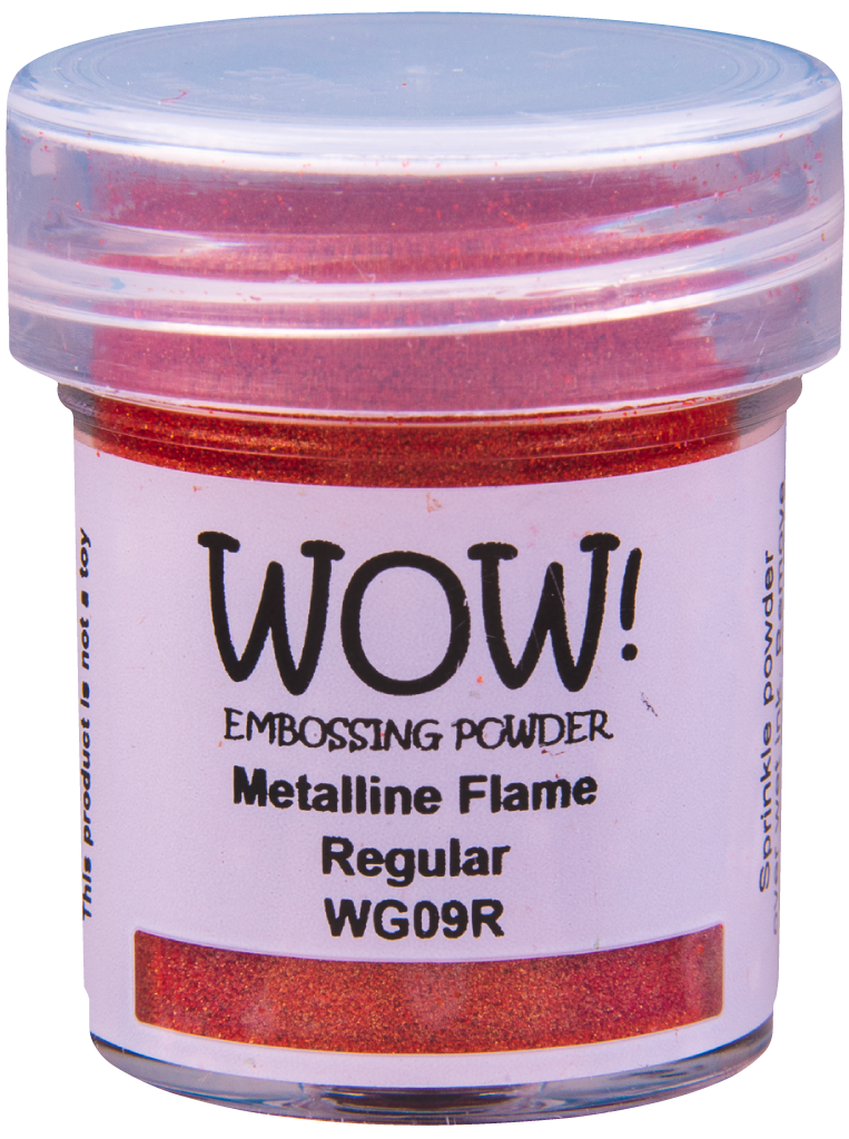 Пигментированная непрозрачная глянцевая пудра для эмбоссинга "Flame Metalline - Regular" от WOW!, огненный, размер обычный