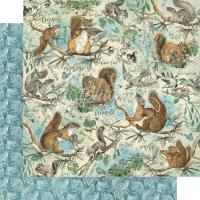 Лист двусторонней бумаги "Be Curious" из коллекции "Woodland Friends", 30,5х30,5 см, от Graphic 45