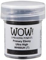 Непрозрачная пудра для эмобссинга "Primary Ebony - Ultra High" от WOW!, черная, размер крупный