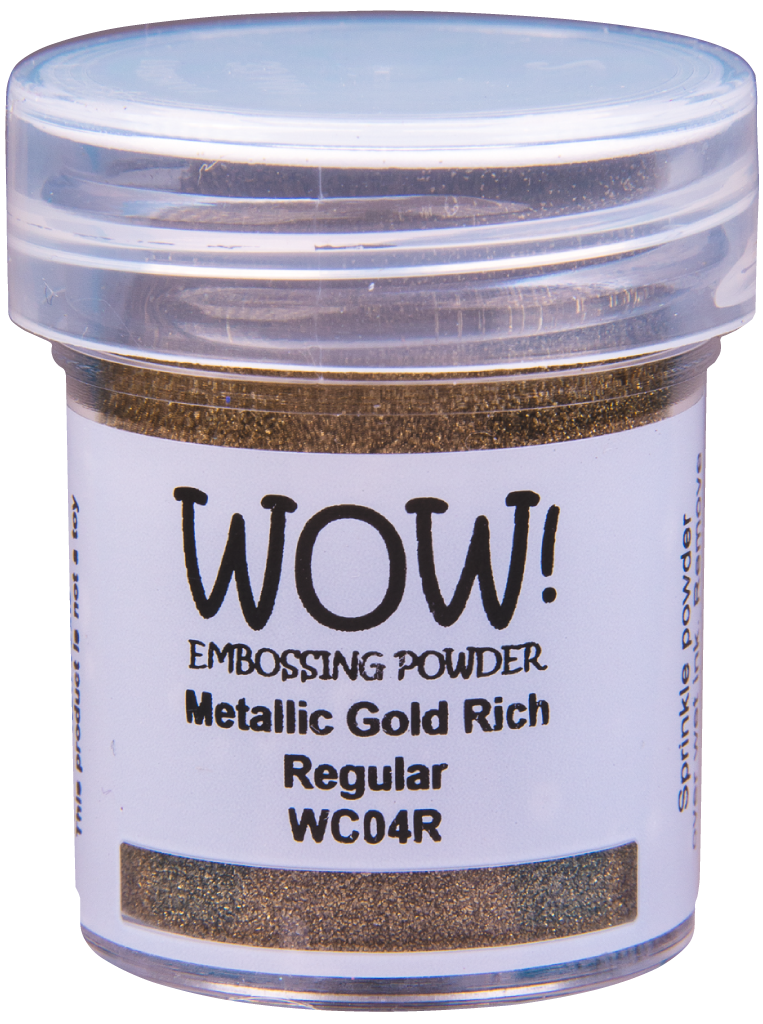 Металлизированная пудра для эмбоссинга "Gold Rich - Regular" от WOW!, насыщенный золотой, размер обычный