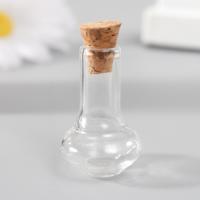 Декор для творчества стекло Бутыль с пробкой 1,5х1,5х2,4 см   7817225