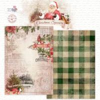 Лист двусторонней бумаги DB0012-04 из коллекции "Christmas Sparkle", A4, пл. 190 г/м, от DreamLight Studio