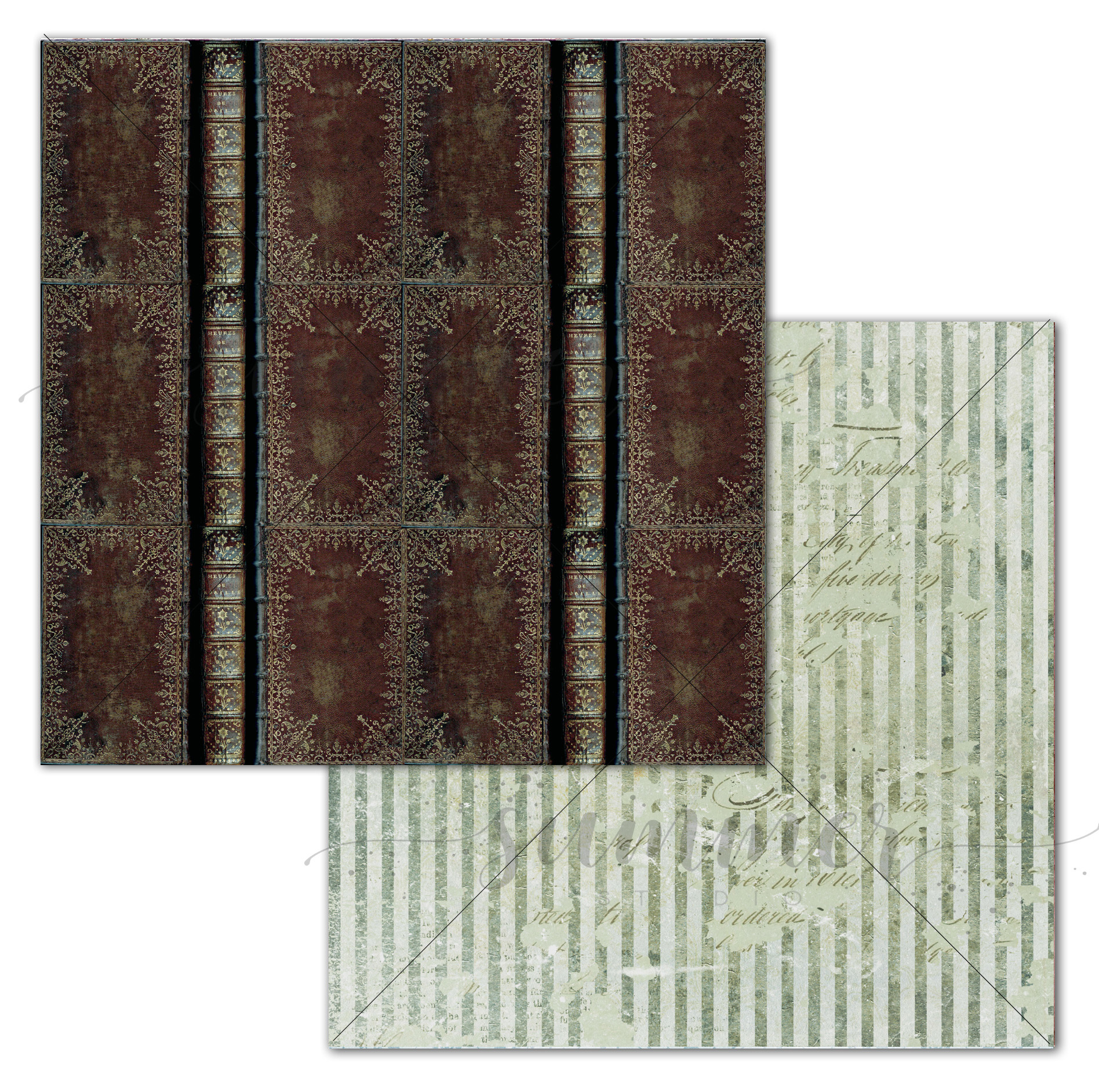 Лист двусторонней бумаги "Сохранить воспоминания" 30,5х30,5 см (190 г/м), коллекция "Время мужчин", от Summer Studio