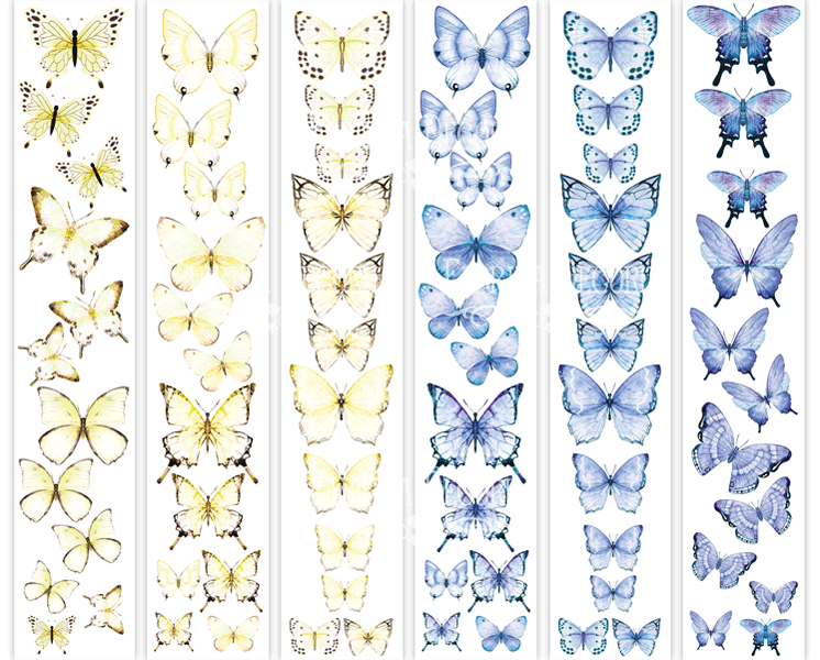 Набор полос с картинками для декорирования Бабочки 3 6 шт 5х30,5 см, от Fabrika Decoru