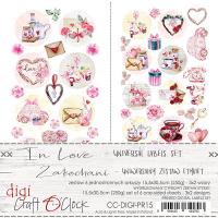 1/3 Набора бумаги с элементами для вырезания IN LOVE LABELS SET 15,5x30,5cm, 250 гр./кв.м, 2 л, от Craft O'Clock